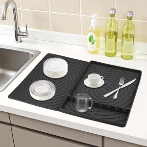 Unique Silicone Dish Drying Mat for Kitchen Counter, Easy Clean Kitchen Mat, Silicone Mat, Fits Under Dish Rack 23.4x16.4 Inch Black 23.4*16.4 inch Unique Silicone Dish Drying Mat for Kitchen Counter, Easy Clean Kitchen Mat, Silicone Mat, Fits Under Dish Rack 23.4x16.4 Inch Black 23.4*16.4 inch