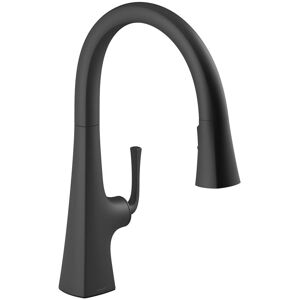Kohler Graze 1.5 GPM Single Hole Pull Down Kitchen Faucet Black 10.75 In. L X 5.0 In. W X 17.81 In. H Kohler Graze 1.5 GPM Single Hole Pull Down Kitchen Faucet Black 10.75 In. L X 5.0 In. W X 17.81 In. H