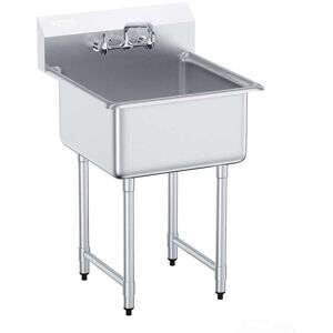 VEVOR Stainless Steel Prep & Utility Sink, 1 Compartment Free Standing Small Sink Include Faucet & legs 27 27 VEVOR Stainless Steel Prep & Utility Sink, 1 Compartment Free Standing Small Sink Include Faucet & legs 27 27