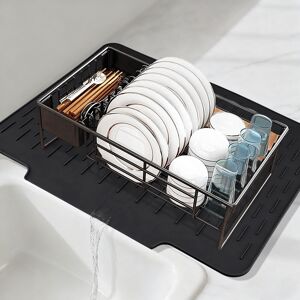 Unique Silicone Dish Drying Mat for Kitchen Counter, Easy Clean Slope Design Kitchen Mat, Silicone Mat, Fits Under Dish Rack Black 22.8*17.7*0.4 inch Unique Silicone Dish Drying Mat for Kitchen Counter, Easy Clean Slope Design Kitchen Mat, Silicone Mat, Fits Under Dish Rack Black 22.8*17.7*0.4 inch