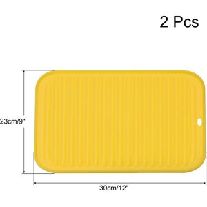 Unique Silicone Dish Drying Mat Set, 2Pcs Under Sink Drain Pad Heat Resistant - 12 x 9 x 0.24 inch Yellow 12 x 9 x 0.24 inch Unique Silicone Dish Drying Mat Set, 2Pcs Under Sink Drain Pad Heat Resistant - 12 x 9 x 0.24 inch Yellow 12 x 9 x 0.24 inch