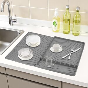 Unique Silicone Dish Drying Mat for Kitchen Counter, Easy Clean Kitchen Mat, Silicone Mat, Fits Under Dish Rack 23.4x16.4 Inch Gray 23.4*16.4 inch Unique Silicone Dish Drying Mat for Kitchen Counter, Easy Clean Kitchen Mat, Silicone Mat, Fits Under Dish Rack 23.4x16.4 Inch Gray 23.4*16.4 inch