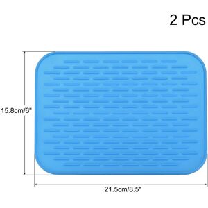 Unique Dish Drying Mat Set, Under Sink Drain Pad Heat Resistant for Kitchen - 8.5 x 6 x 0.24 inch Blue 8.5 x 6 x 0.24 inch Unique Dish Drying Mat Set, Under Sink Drain Pad Heat Resistant for Kitchen - 8.5 x 6 x 0.24 inch Blue 8.5 x 6 x 0.24 inch