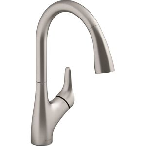 Kohler Rival 1.5 GPM Single Hole Pull Down Kitchen Faucet Silver 9.0 In. L X 5.0 In. W X 15.38 In. H Kohler Rival 1.5 GPM Single Hole Pull Down Kitchen Faucet Silver 9.0 In. L X 5.0 In. W X 15.38 In. H