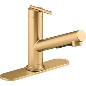 Kohler Crue 1.5 GPM Single Hole Pull Out Kitchen Faucet - Includes Escutcheon Brown 7.56 In. L X 5.0 In. W X 9.19 In. H Kohler Crue 1.5 GPM Single Hole Pull Out Kitchen Faucet - Includes Escutcheon Brown 7.56 In. L X 5.0 In. W X 9.19 In. H