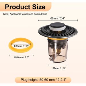 Unique Bathroom Sink Drain Strainer with Removable Odor-Proof Cover Black 1Pcs Unique Bathroom Sink Drain Strainer with Removable Odor-Proof Cover Black 1Pcs