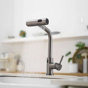 Single Handle 14.5 in. Pull Out Sprayer Touchless Kitchen Faucet with 360° Swivel Spout 1-Hole Basin Sink Tap Gun Gray 8 to 9 Inches Single Handle 14.5 in. Pull Out Sprayer Touchless Kitchen Faucet with 360° Swivel Spout 1-Hole Basin Sink Tap Gun Gray 8 to 9 Inches
