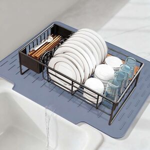 Unique Silicone Dish Drying Mat for Kitchen Counter, Easy Clean Slope Design Kitchen Mat, Silicone Mat, Fits Under Dish Rack Gray 22.8*17.7*0.4 inch Unique Silicone Dish Drying Mat for Kitchen Counter, Easy Clean Slope Design Kitchen Mat, Silicone Mat, Fits Under Dish Rack Gray 22.8*17.7*0.4 inch