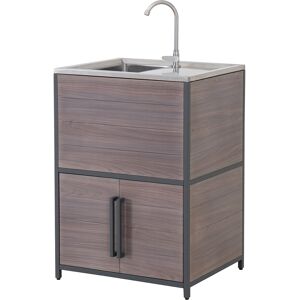 Sunjoy Outdoor Kitchen (Stainless Steel Sink ,Open Storage Shelf P,Kitichen Island for Option Wood Color-Kitchen Sink 25.0 In. L X 21.26 In. W X 36.02 In. H Sunjoy Outdoor Kitchen (Stainless Steel Sink ,Open Storage Shelf P,Kitichen Island for Option Wood Color-Kitchen Sink 25.0 In. L X 21.26 In. W X 36.02 In. H