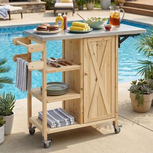 Outdoor Kitchen Island Patio Kitchen Island Outdoor Kitchen Cart Portable Prep Station with Lockable Wheels Natural 39.7 In. L X 39.7 In. W X 33.4 In. H Outdoor Kitchen Island Patio Kitchen Island Outdoor Kitchen Cart Portable Prep Station with Lockable Wheels Natural 39.7 In. L X 39.7 In. W X 33.4 In. H