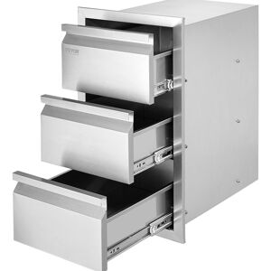 VEVOR Outdoor Kitchen Drawers, Flush Mount Double BBQ Drawers Stainless Steel with Handle, BBQ Island Drawers 14.7 14.7 VEVOR Outdoor Kitchen Drawers, Flush Mount Double BBQ Drawers Stainless Steel with Handle, BBQ Island Drawers 14.7 14.7