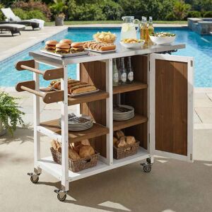 Ostweer Foldable Outdoor Kitchen Island with Lockable Wheels, Brown White Patio Kitchen Island Kitchen Cart with Towel Rack Brown White 15.0 In. W X 33.4 In. H X 39.7 In. D Ostweer Foldable Outdoor Kitchen Island with Lockable Wheels, Brown White Patio Kitchen Island Kitchen Cart with Towel Rack Brown White 15.0 In. W X 33.4 In. H X 39.7 In. D