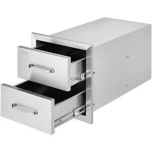 VEVOR Outdoor Kitchen Drawers, Flush Mount Double BBQ Drawers Stainless Steel with Handle, BBQ Island Drawers 14W x 14.3H x 23D Inch 14W x 14.3H x 23D Inch VEVOR Outdoor Kitchen Drawers, Flush Mount Double BBQ Drawers Stainless Steel with Handle, BBQ Island Drawers 14W x 14.3H x 23D Inch 14W x 14.3H x 23D Inch