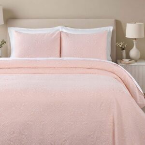 Superior Enzy Medium Weight Floral Matelasse Bedspread and Sham Set Peach King Superior Enzy Medium Weight Floral Matelasse Bedspread and Sham Set Peach King