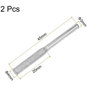 Unique 2pcs Diamond Chainsaw Sharpener Bits 5/32 Silver Tone Unique 2pcs Diamond Chainsaw Sharpener Bits 5/32 Silver Tone