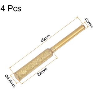 Unique 4pcs Diamond Chainsaw Sharpener Bits 3/16 Gold Tone Unique 4pcs Diamond Chainsaw Sharpener Bits 3/16 Gold Tone