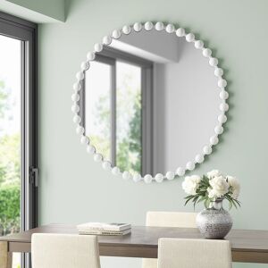 Madison Park Signature Marlowe Beaded Round Wall Mirror White 36 Madison Park Signature Marlowe Beaded Round Wall Mirror White 36