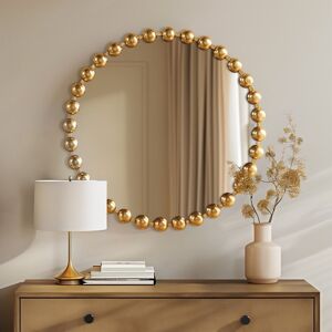 Madison Park Signature Marlowe Beaded Round Wall Mirror Gold 27 Madison Park Signature Marlowe Beaded Round Wall Mirror Gold 27