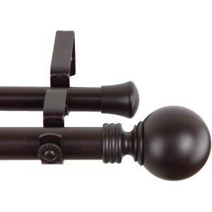 InStyleDesign Sphere 1-inch Adjustable Double Drapery Rod 160-240 inch - 160 to 240 inch Mahogany 160 to 240 inch InStyleDesign Sphere 1-inch Adjustable Double Drapery Rod 160-240 inch - 160 to 240 inch Mahogany 160 to 240 inch