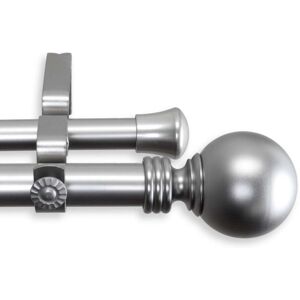 InStyleDesign Sphere 1-inch Adjustable Double Drapery Rod 160-240 inch - 160 to 240 inch satin nickel 160 to 240 inch InStyleDesign Sphere 1-inch Adjustable Double Drapery Rod 160-240 inch - 160 to 240 inch satin nickel 160 to 240 inch