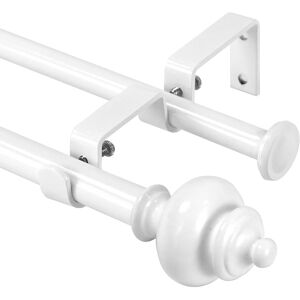 Urbanest Modern Round Urn Adjustable Drapery Double Curtain Rod Glossy White 28 Urbanest Modern Round Urn Adjustable Drapery Double Curtain Rod Glossy White 28