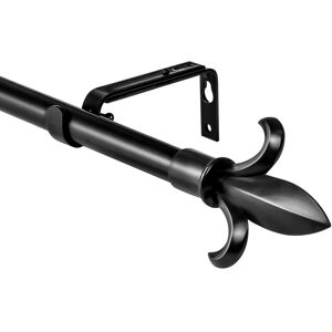 Urbanest Classic Forged Iron Fleur De Lis Window Drapery Rod Black 48 Urbanest Classic Forged Iron Fleur De Lis Window Drapery Rod Black 48