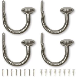 Lumi Home Furnishings Lumi 3/4 in. Dia. Curtain Holdback (2-Pack / 4-Pack) Brushed Nickel 4 PACK Lumi Home Furnishings Lumi 3/4 in. Dia. Curtain Holdback (2-Pack / 4-Pack) Brushed Nickel 4 PACK