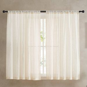 French Connection Charter Crushed Rod Pocket Window Curtain Pair Natural 50 French Connection Charter Crushed Rod Pocket Window Curtain Pair Natural 50