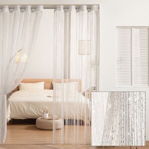 Lush Decor Night Sky String Thread Grommet Room Divider/Doorway/Wedding Window Curtain Panel White 63 Lush Decor Night Sky String Thread Grommet Room Divider/Doorway/Wedding Window Curtain Panel White 63