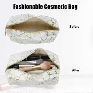 Unique Makeup Bag Cosmetic Travel Bag Makeup Brush Organizer Bag 7 White, Gold Tone 0.01 In. W X 0.1 In. H X 0.1 In. D Unique Makeup Bag Cosmetic Travel Bag Makeup Brush Organizer Bag 7 White, Gold Tone 0.01 In. W X 0.1 In. H X 0.1 In. D
