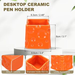 Unique Ceramic Makeup Brush Organizer, Cosmetic Brush Holder Desktop Organizer for Pencil Pen Toothbrushes Suitable for Bathroom Orange 0.01 In. W X 0.01 In. H X 0.01 In. D Unique Ceramic Makeup Brush Organizer, Cosmetic Brush Holder Desktop Organizer for Pencil Pen Toothbrushes Suitable for Bathroom Orange 0.01 In. W X 0.01 In. H X 0.01 In. D