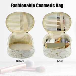Unique Makeup Bag Cosmetic Travel Bag Makeup Brush Organizer Bag 8 White, Gold Tone 0.01 In. W X 0.1 In. H X 0.1 In. D Unique Makeup Bag Cosmetic Travel Bag Makeup Brush Organizer Bag 8 White, Gold Tone 0.01 In. W X 0.1 In. H X 0.1 In. D