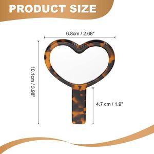 Unique Handheld Mirror, Heart-Shaped Hand Held Mirror with Handle Acetic Acid Vintage Portable Lightweight Cosmetic Supplies Amber Unique Handheld Mirror, Heart-Shaped Hand Held Mirror with Handle Acetic Acid Vintage Portable Lightweight Cosmetic Supplies Amber