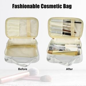 Unique Makeup Bag Cosmetic Travel Bag Makeup Brush Organizer Bag 8 White, Gray 0.01 In. W X 0.1 In. H X 0.1 In. D Unique Makeup Bag Cosmetic Travel Bag Makeup Brush Organizer Bag 8 White, Gray 0.01 In. W X 0.1 In. H X 0.1 In. D