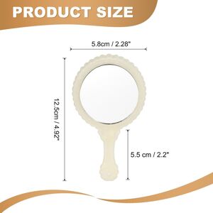 Unique Handheld Mirror, Oval Hand Held Mirror with Handle Acetic Acid Vintage Portable Lightweight Cosmetic Supplies White Unique Handheld Mirror, Oval Hand Held Mirror with Handle Acetic Acid Vintage Portable Lightweight Cosmetic Supplies White