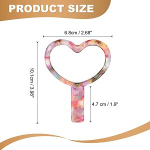 Unique Handheld Mirror, Heart-Shaped Hand Held Mirror with Handle Acetic Acid Vintage Portable Lightweight Cosmetic Supplies Multicolor Floral Unique Handheld Mirror, Heart-Shaped Hand Held Mirror with Handle Acetic Acid Vintage Portable Lightweight Cosmetic Supplies Multicolor Floral