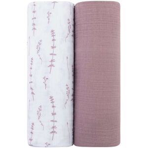 Ely's & Co. Cotton Muslin Swaddle Blanket - 2 Pack - 42 Leaves/Lavender 0-24 months Ely's & Co. Cotton Muslin Swaddle Blanket - 2 Pack - 42 Leaves/Lavender 0-24 months