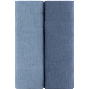 Ely's & Co. Cotton Muslin Swaddle Blanket - 2 Pack - 42 Sapphire Blue/Indigo Blue 0-24 months Ely's & Co. Cotton Muslin Swaddle Blanket - 2 Pack - 42 Sapphire Blue/Indigo Blue 0-24 months