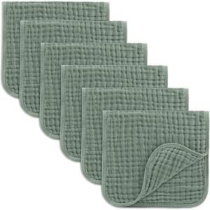 Baby Burp Cloths - 100% Muslin Cotton by Comfy Cubs Fern 6P Pack of 6 Baby Burp Cloths - 100% Muslin Cotton by Comfy Cubs Fern 6P Pack of 6