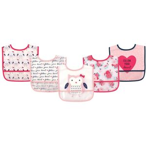 Hudson Baby Infant Girl Waterproof PEVA Bibs 5pk, Owl, One Size - Owl - One Size Owl One Size Hudson Baby Infant Girl Waterproof PEVA Bibs 5pk, Owl, One Size - Owl - One Size Owl One Size