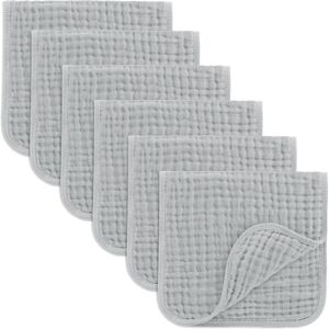 Baby Burp Cloths - 100% Muslin Cotton by Comfy Cubs Heather Blue 6P Pack Of 6 Baby Burp Cloths - 100% Muslin Cotton by Comfy Cubs Heather Blue 6P Pack Of 6