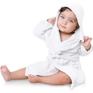 Muslin Bath Robe for Kids, Cotton Bathrobe by Comfy Cubs White 18 - 24 Months Muslin Bath Robe for Kids, Cotton Bathrobe by Comfy Cubs White 18 - 24 Months