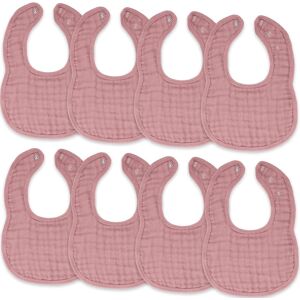 Muslin Cotton Baby Bibs Adjustable Size by Comfy Cubs Mauve - Pack of 8 Pack of 8 Muslin Cotton Baby Bibs Adjustable Size by Comfy Cubs Mauve - Pack of 8 Pack of 8
