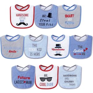 Hudson Baby Infant Boy Cotton Terry Drooler Bibs with Fiber Filling 10pk, Handsome Eyes, One Size - Handsome Eyes - One Size Handsome Eyes One Size Hudson Baby Infant Boy Cotton Terry Drooler Bibs with Fiber Filling 10pk, Handsome Eyes, One Size - Handsome Eyes - One Size Handsome Eyes One Size