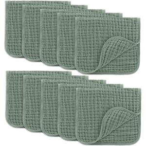 Baby Burp Cloths - 100% Muslin Cotton by Comfy Cubs Fern 10P Pack of 10 Baby Burp Cloths - 100% Muslin Cotton by Comfy Cubs Fern 10P Pack of 10
