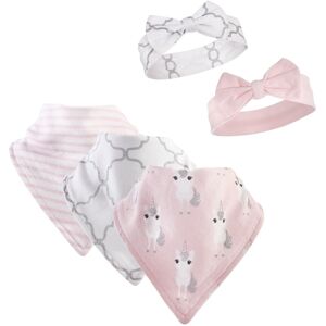 Hudson Baby Infant Girl Cotton Bib and Headband Set 5pk, Pink Unicorn, One Size - Pink Unicorn - One Size Pink Unicorn One Size Hudson Baby Infant Girl Cotton Bib and Headband Set 5pk, Pink Unicorn, One Size - Pink Unicorn - One Size Pink Unicorn One Size