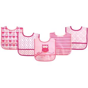 Luvable Friends Baby Girl Waterproof PEVA Bibs 5pk, Pink Owl, One Size - Pink Owl - One Size Pink Owl One Size Luvable Friends Baby Girl Waterproof PEVA Bibs 5pk, Pink Owl, One Size - Pink Owl - One Size Pink Owl One Size