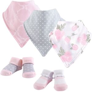 Hudson Baby Infant Girl Cotton Bib and Sock Set 5pk, Pink Rose, One Size - Pink Rose - One Size Pink Rose One Size Hudson Baby Infant Girl Cotton Bib and Sock Set 5pk, Pink Rose, One Size - Pink Rose - One Size Pink Rose One Size