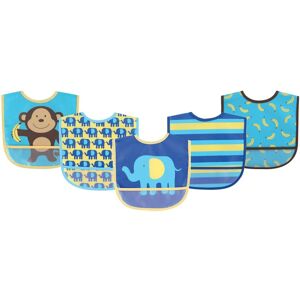 Luvable Friends Baby Boy Waterproof PEVA Bibs 5pk, Blue Monkey, One Size - Blue Monkey - One Size Blue Monkey One Size Luvable Friends Baby Boy Waterproof PEVA Bibs 5pk, Blue Monkey, One Size - Blue Monkey - One Size Blue Monkey One Size