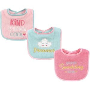 Luvable Friends Baby Girl Cotton Drooler Bibs with Fiber Filling 3pk, Dreamer, One Size - Dreamer - One Size Dreamer One Size Luvable Friends Baby Girl Cotton Drooler Bibs with Fiber Filling 3pk, Dreamer, One Size - Dreamer - One Size Dreamer One Size